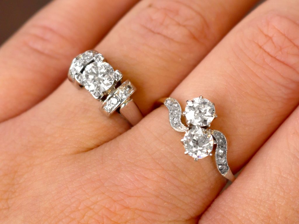 Vintage diamond twist ring