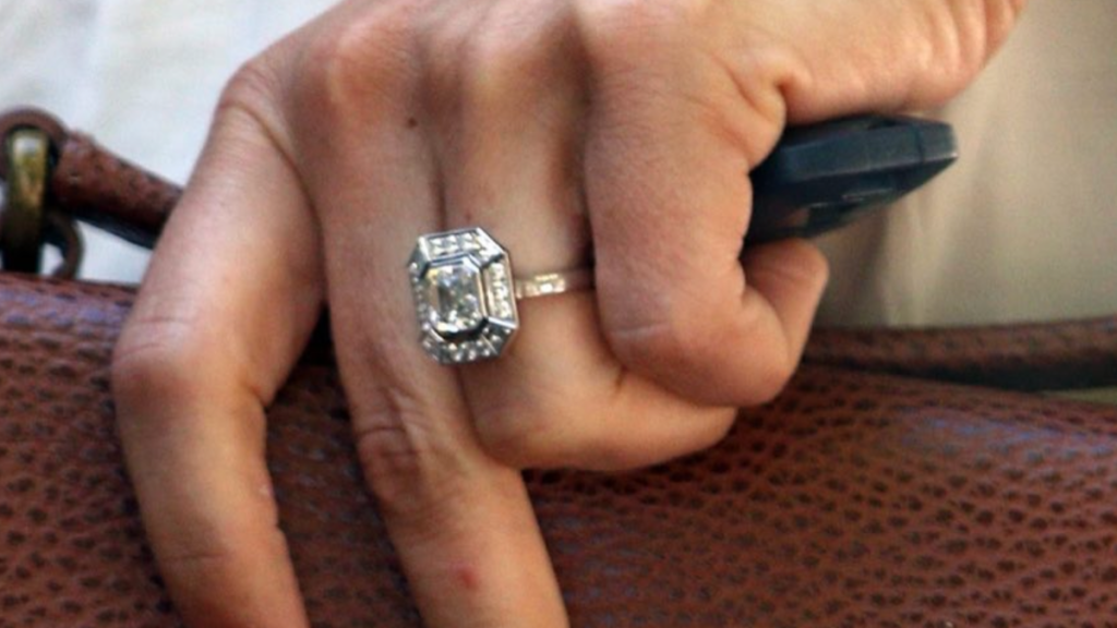 diamond ring on finger