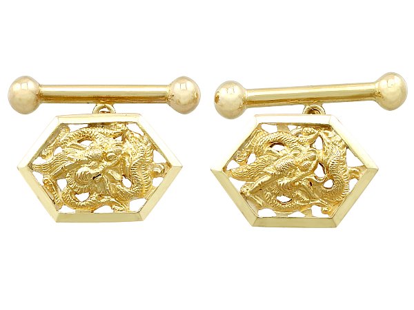 yellow gold cufflinks