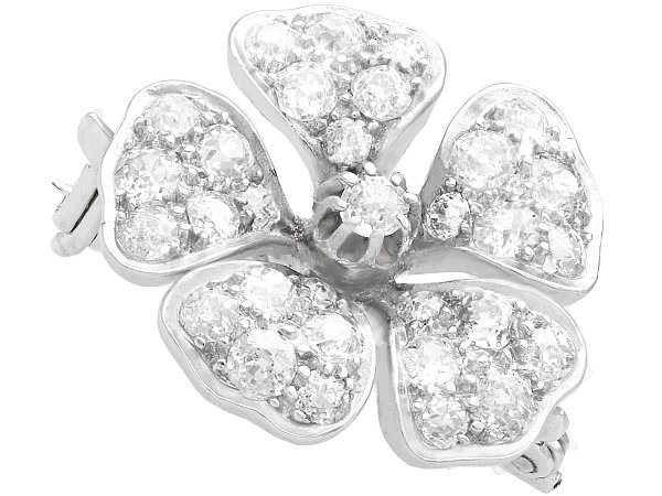 diamond floral brooch