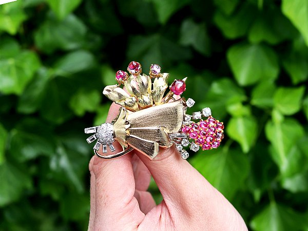 floral pink brooch outside