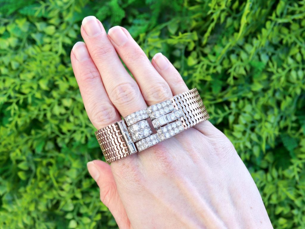 diamond and rose gold bracelet 