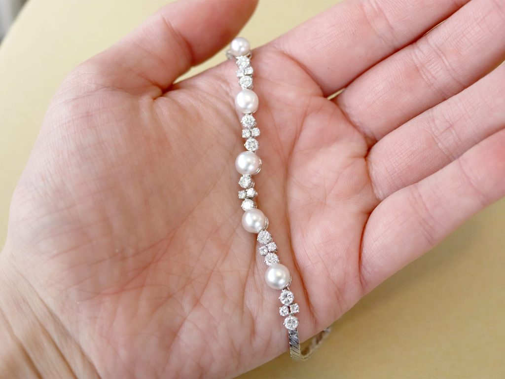 pearl and diamond bracelet 