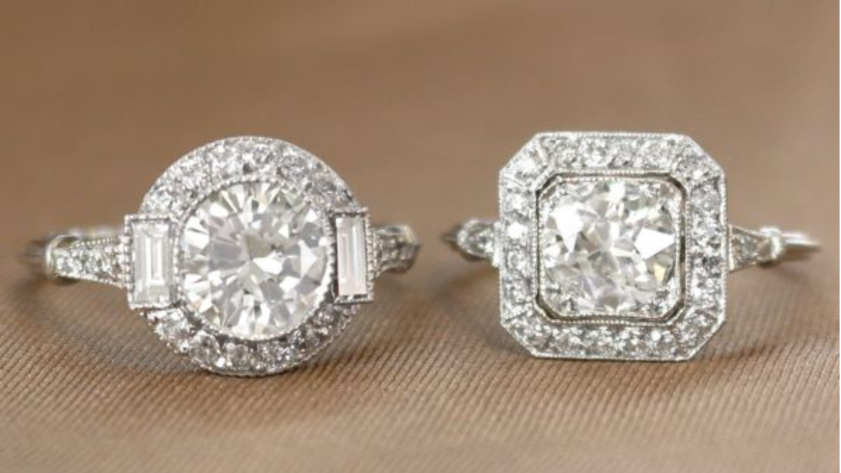 diamond halo engagement rings