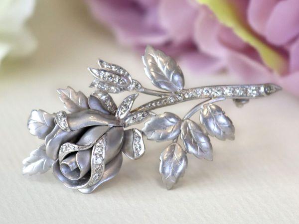 floral rose brooch