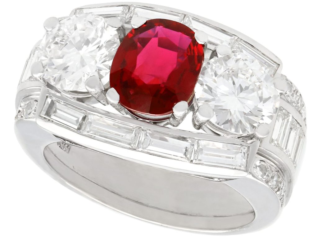 Mid-century ruby cocktail ring 