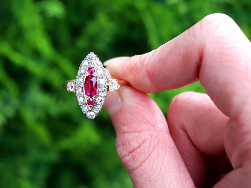 ruby and diamond Victorian ring 