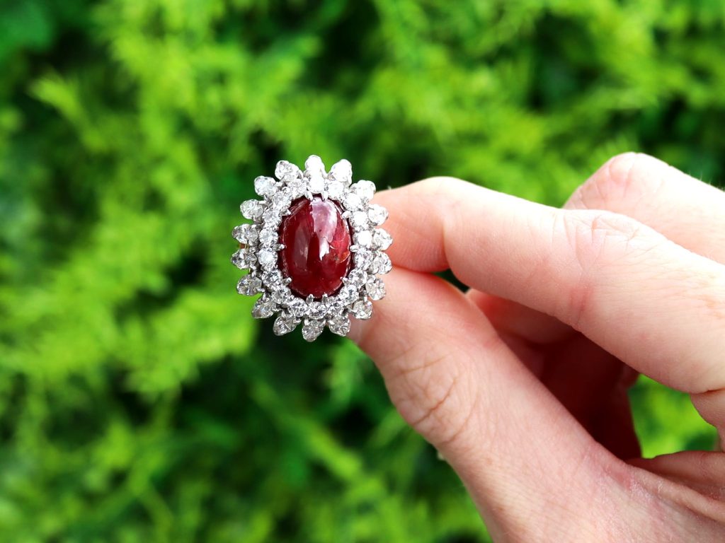 Large ruby and diamond ring 