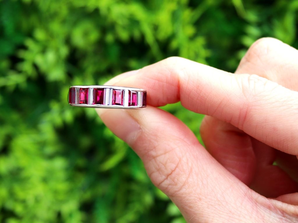 ruby half eternity ring 