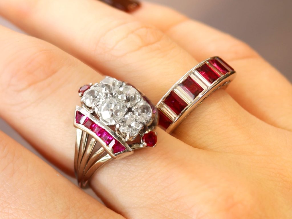 ruby rings on hand 