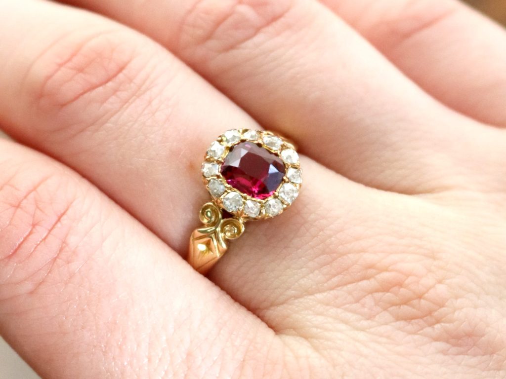Victorian ruby ring with diamonds 
