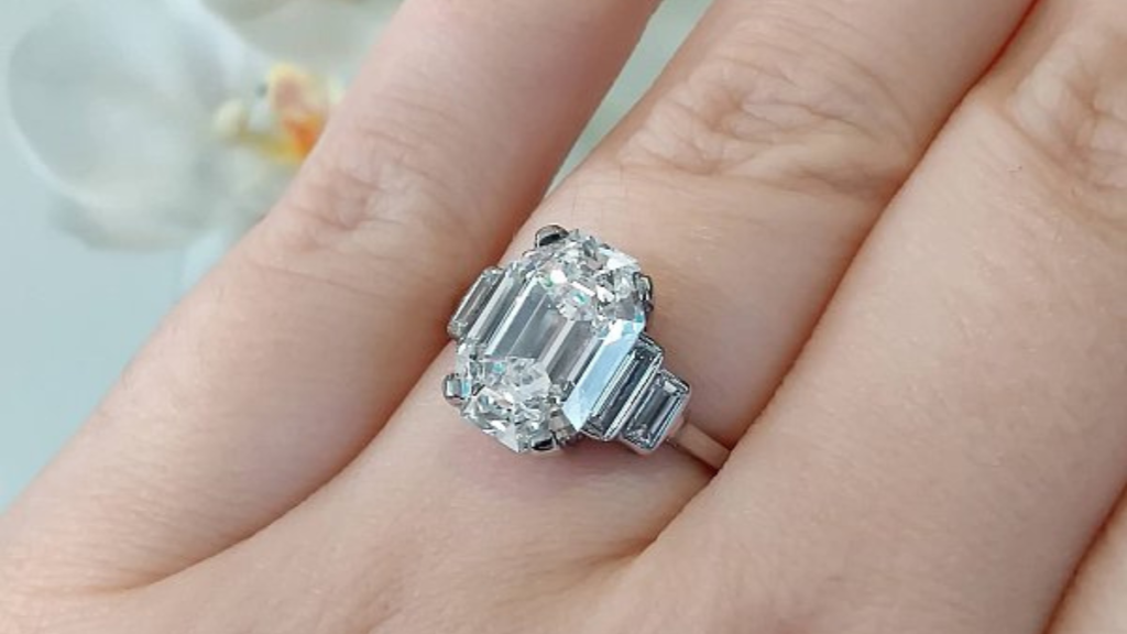diamond ring on finger