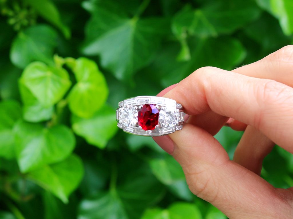 ruby and diamond cocktail ring 