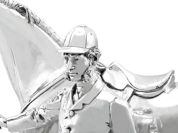 silver horse ornament close-up