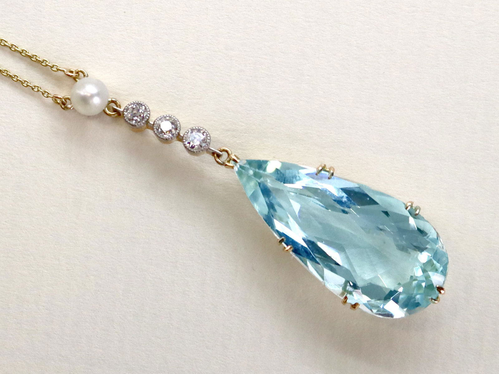 February Aquamarine Birthstone Pendant
