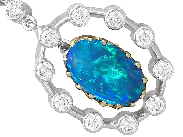 blue opal and diamond drop earrings 