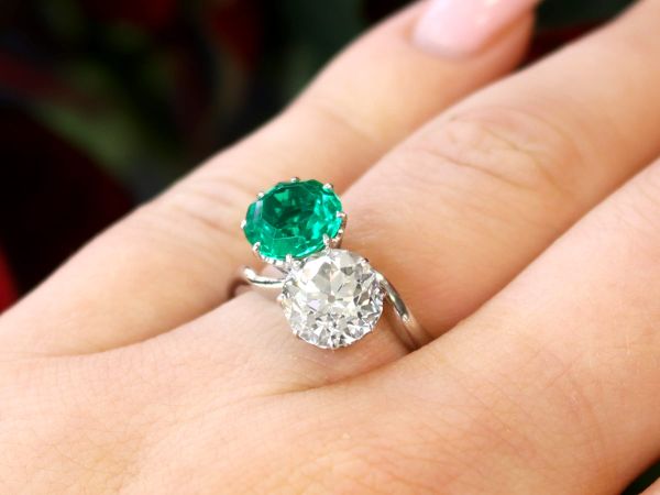 two stone emerald ring