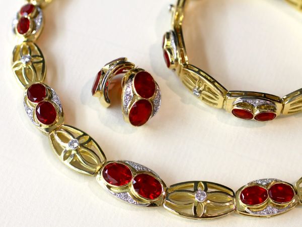 fire opal jewellery set 