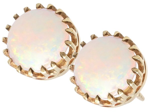 opal and gold stud earrings