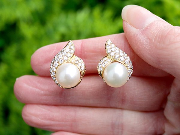 pearl earrings with diamonds 